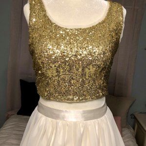 Ivory & Gold 2-Piece Cocktail Dress